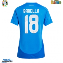 Italia Nicolo Barella #18 Hjemmedrakt Dame EM 2024 Kortermet